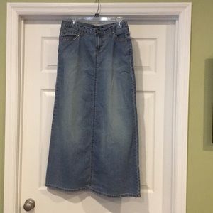 Denim long skirt
